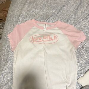 Bella Canvas Pink and White Crop Top